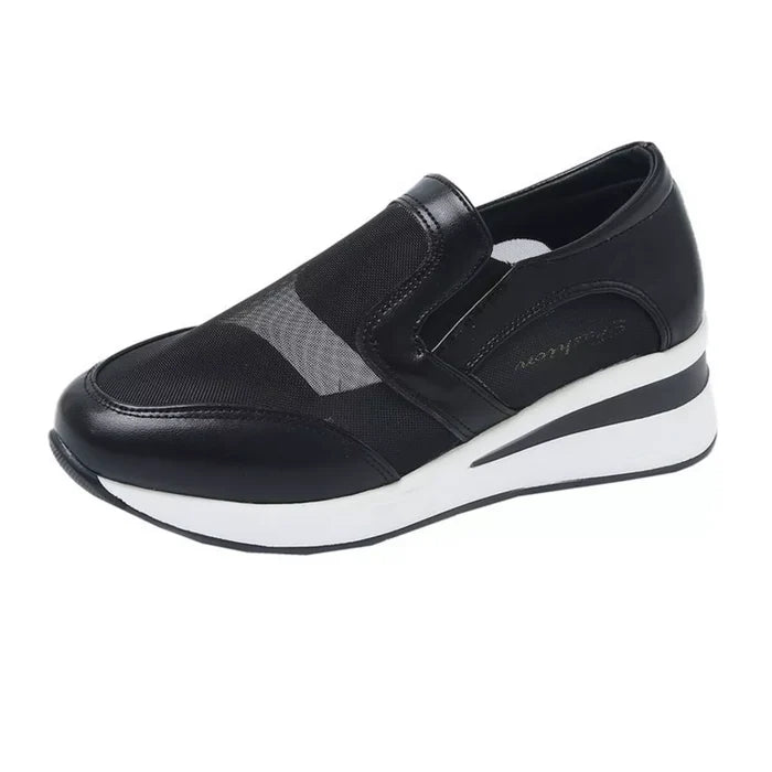 Round Toe Wedge Sneakers