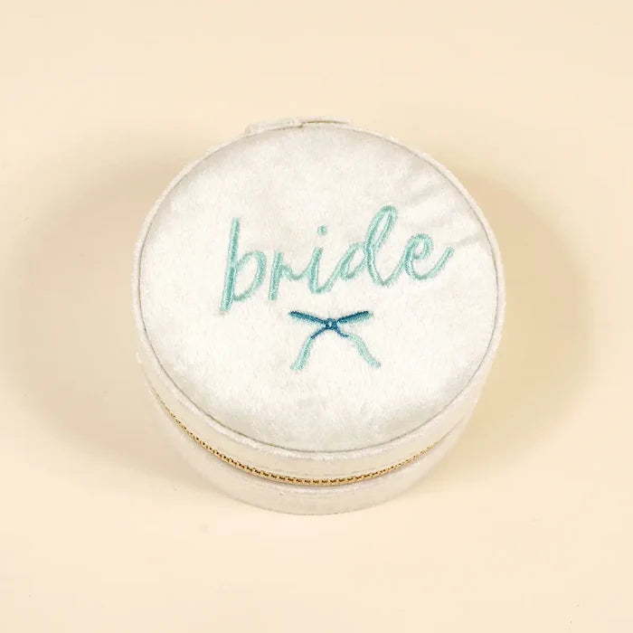 Round Velvet Jewelry Case - Greige Goods
