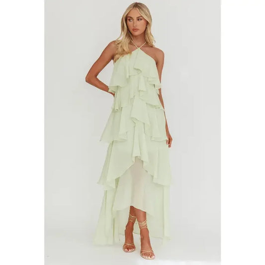 SAGE TIERED DRESS