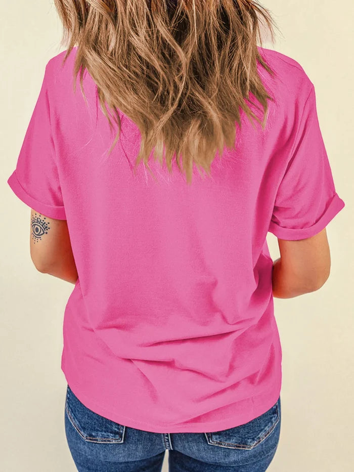 Santa Claus Deliver Gifts Sequin Short Sleeve Tee