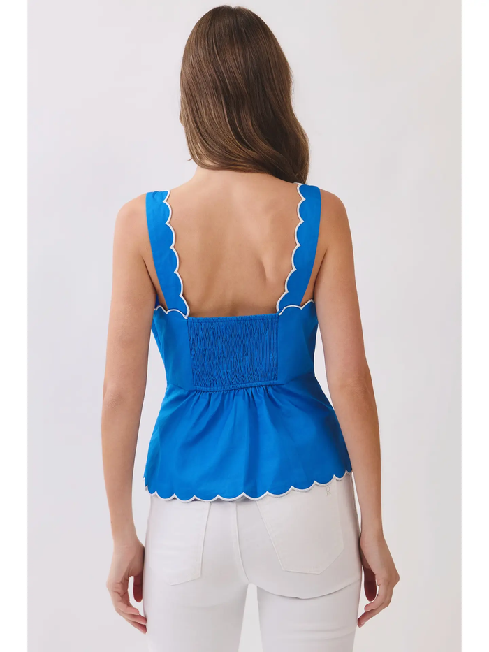 Scallop Trim Sleeveless Top
