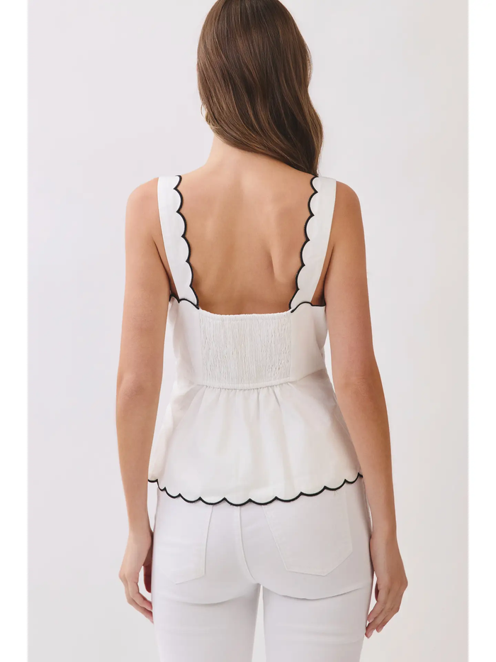 Scallop Trim Sleeveless Top