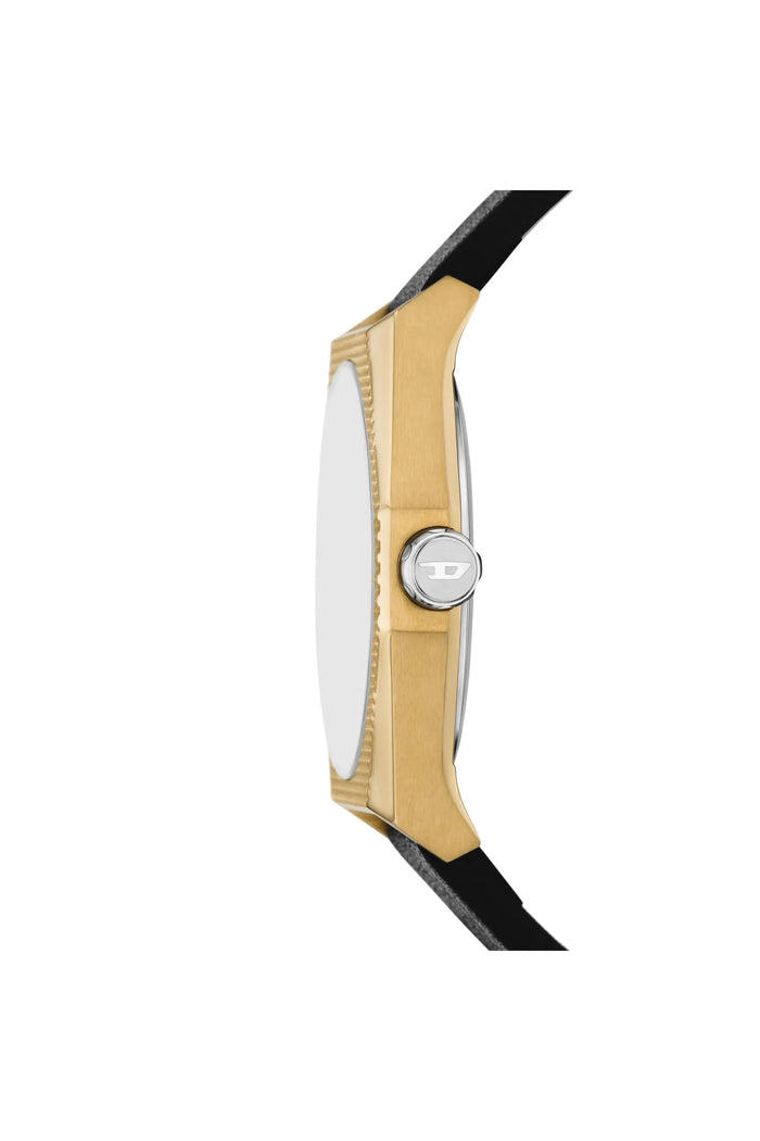 Scraper Three-Hand Black Leather Watch
