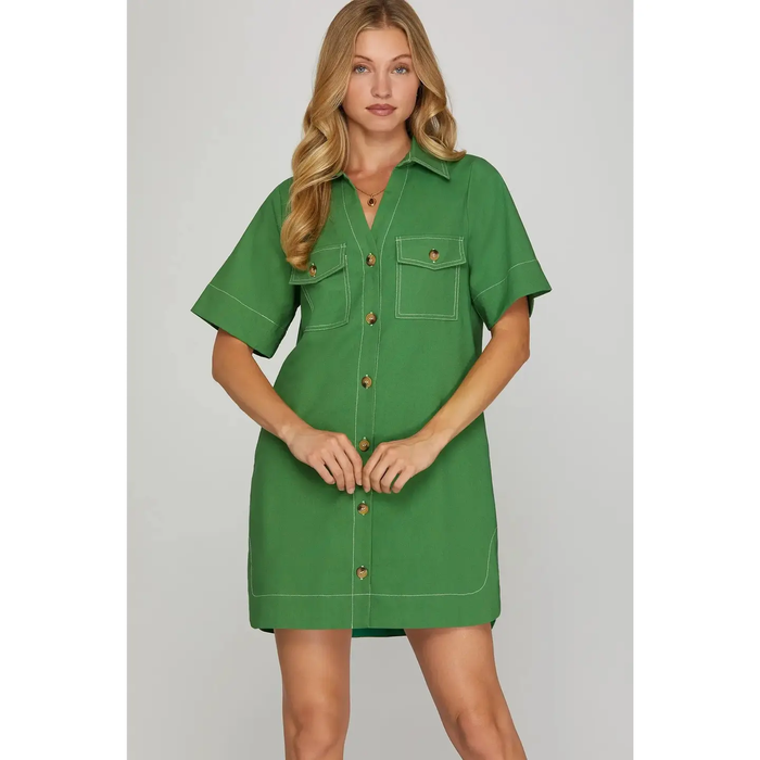 Shirt Mini Dress - Greige Goods