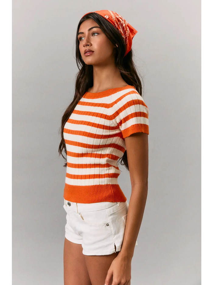 Short Sleeve Knit Sweater Top