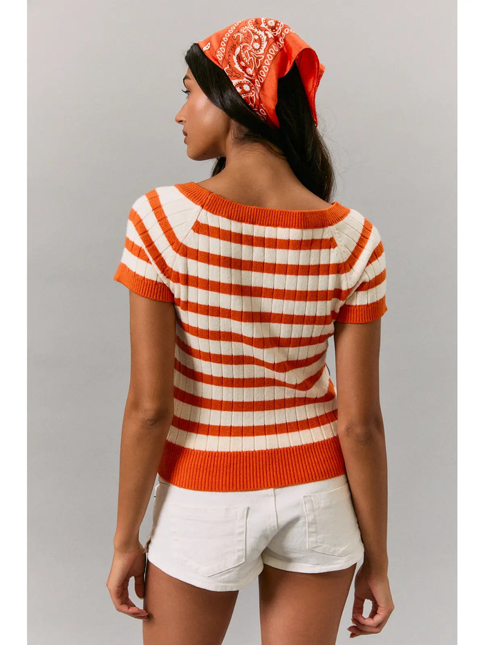 Short Sleeve Knit Sweater Top