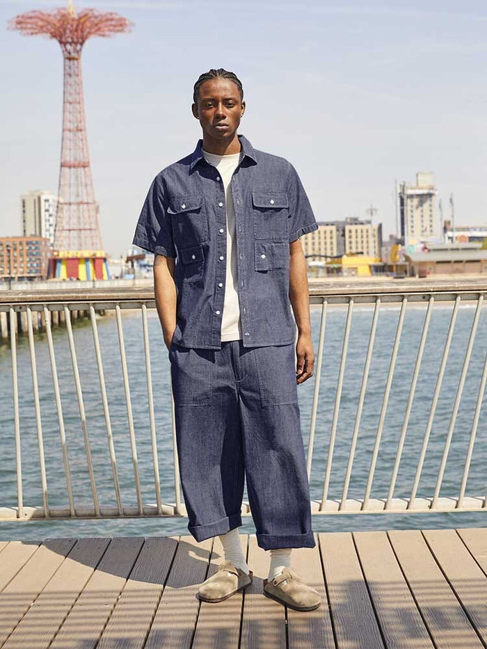 Alpha Industries Short Sleeve Multi Pocket Shirt, featuring multiple pockets and button closures.