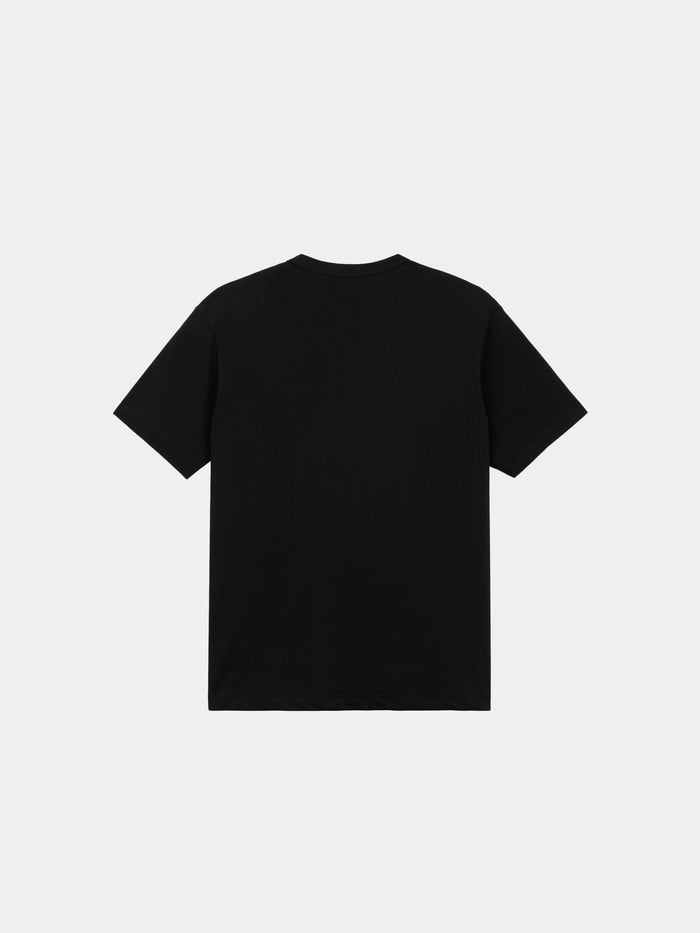 Alpha Industries Short Sleeve Regular Tee in black lightweight cotton, back side visible.