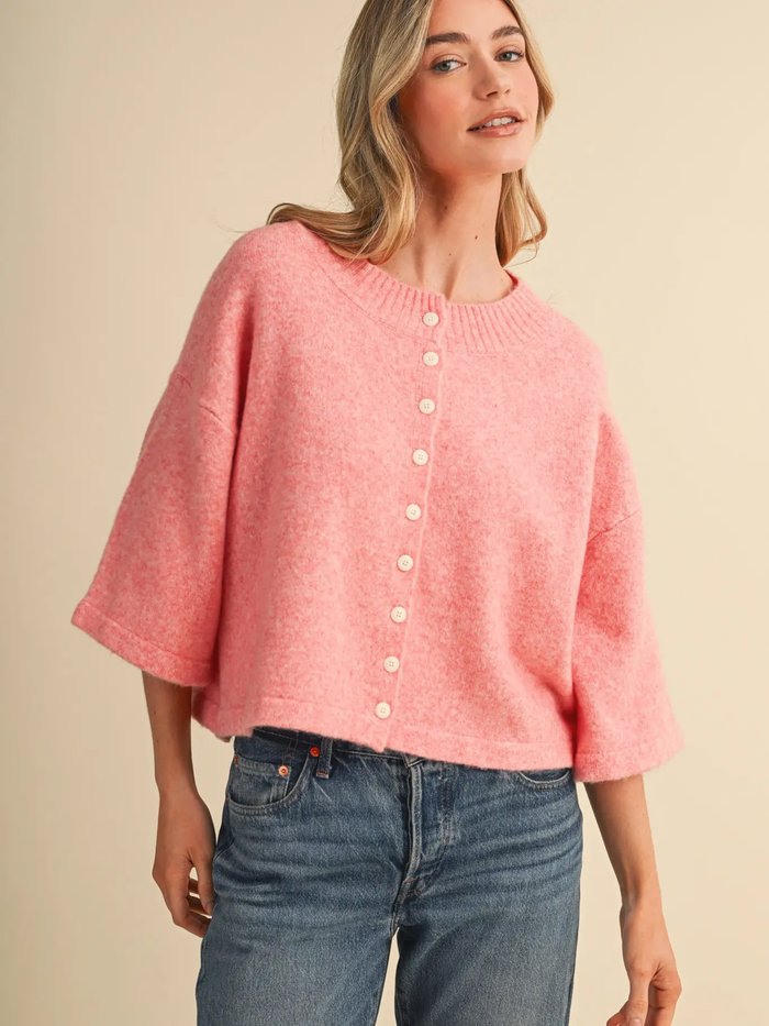 Short Sleeve Sweater Cardigan