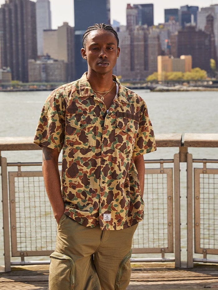 SHORT SLEEVE WASHED FATIGUE SHIRT JACKET OUTERWEAR Alpha Industries