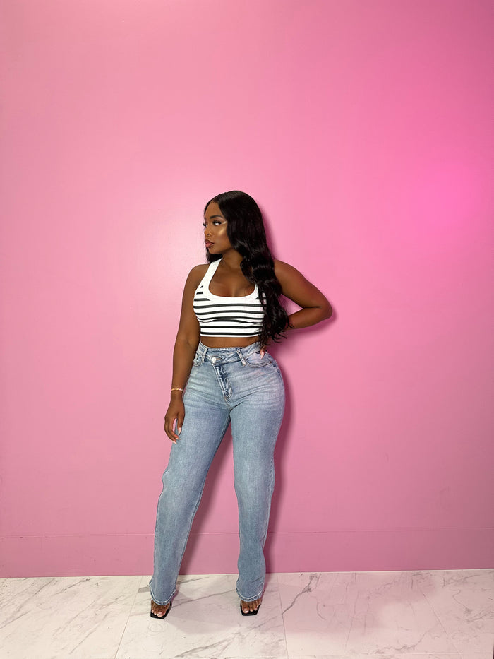 Side Button Jeans