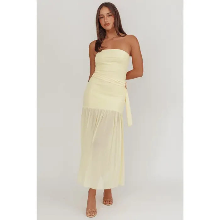 Sleeveless Bodice Maxi Dress - Greige Goods