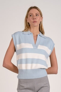 Sleeveless Collared Sweater - Greige Goods