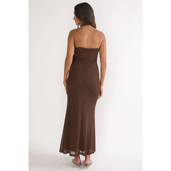 Sleeveless Halter Wrap Maxi Dress
