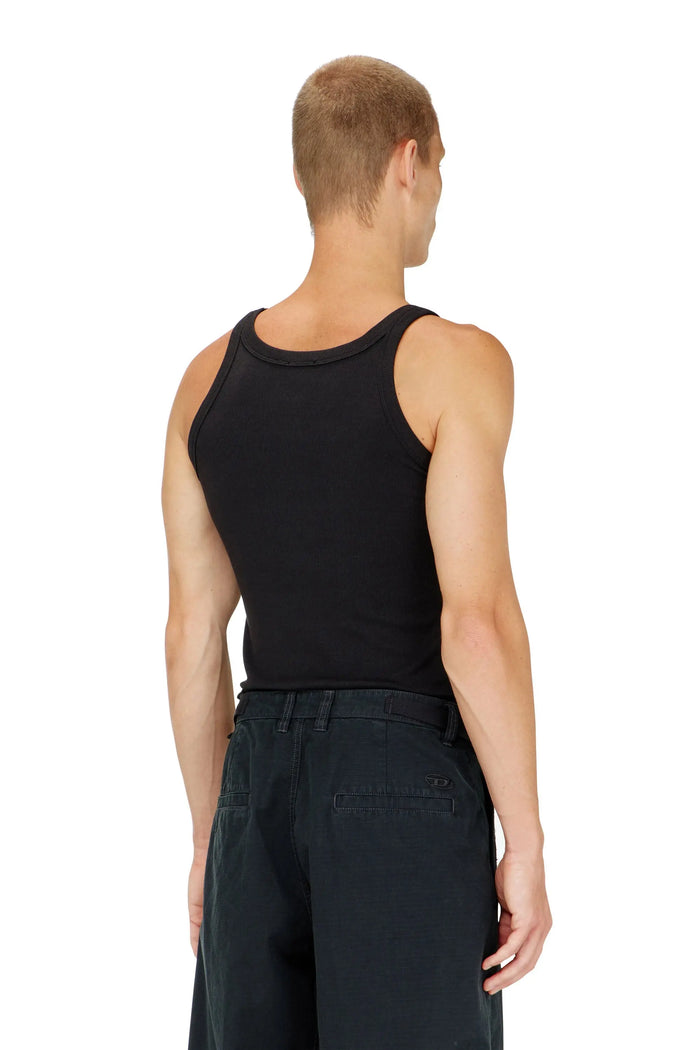 Slim cotton tank with Oval D logo