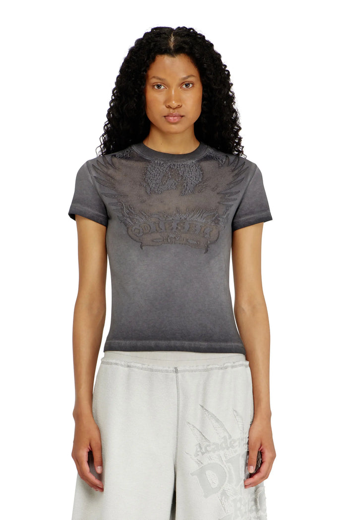 Slim T-shirt with dévoré Phoenix