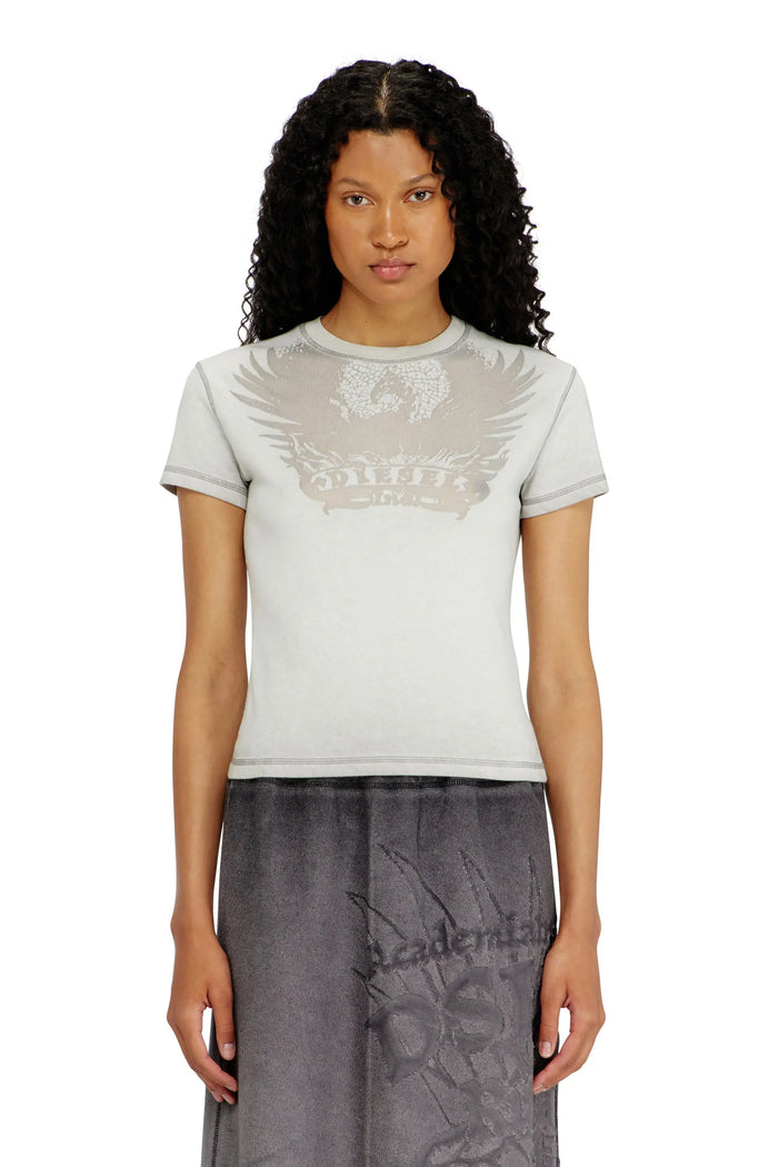 Slim T-shirt with dévoré Phoenix