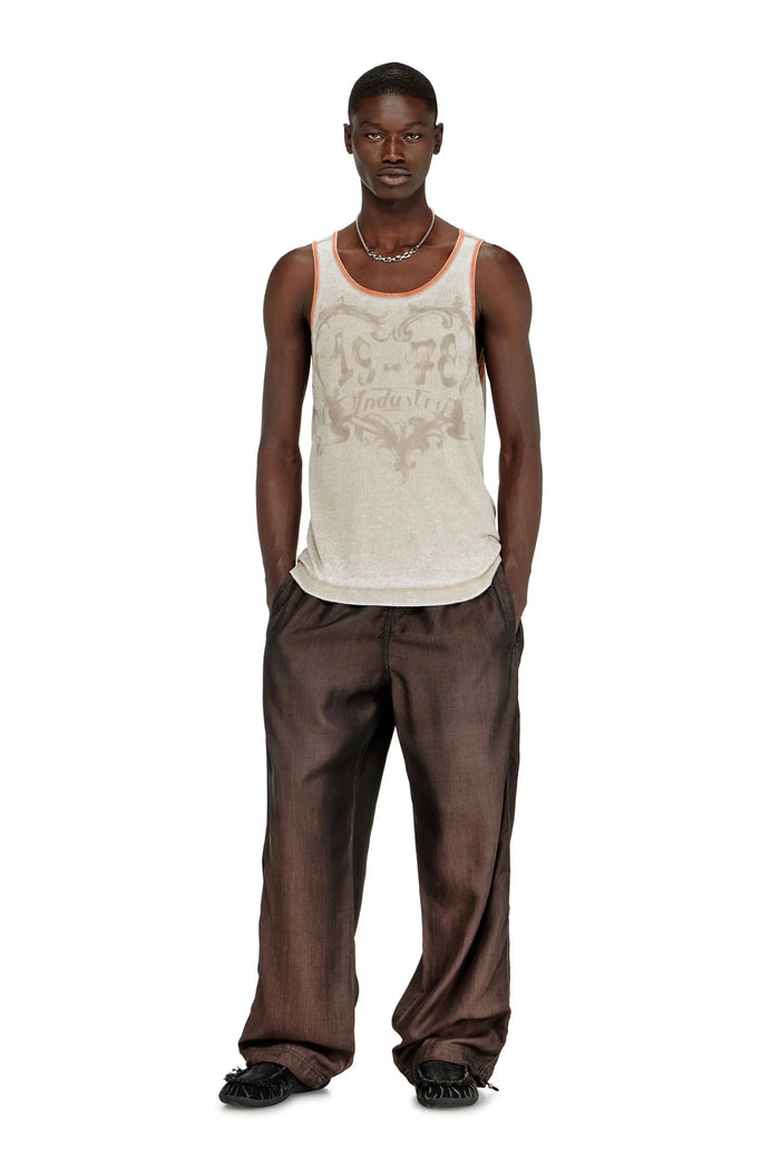 Slim tank top with burnout print