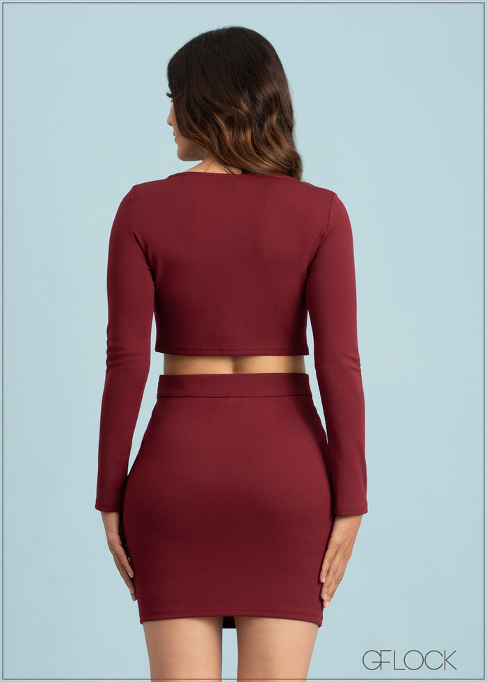 Slit Detail Mini Skirt - 020623