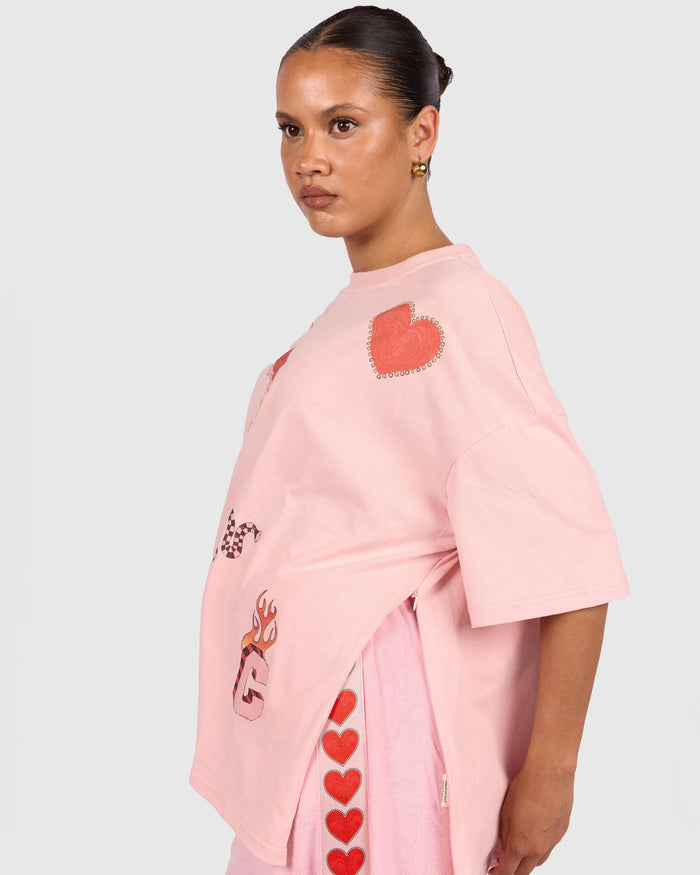 Slouchy Tee in Burning Love - Extended Size Range AU 6-26 - The Lullaby Club