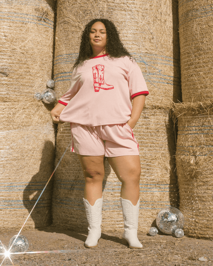 Slouchy Tee | Pink Wildhearts