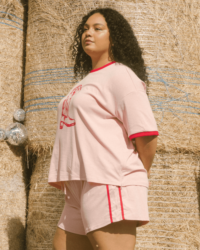 Slouchy Tee | Pink Wildhearts