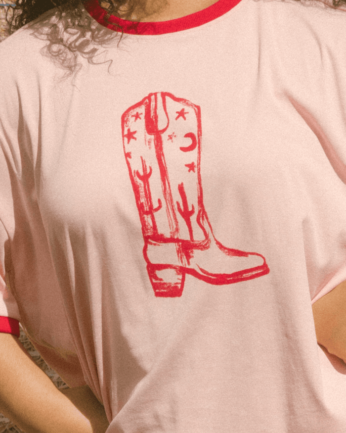 Slouchy Tee | Pink Wildhearts