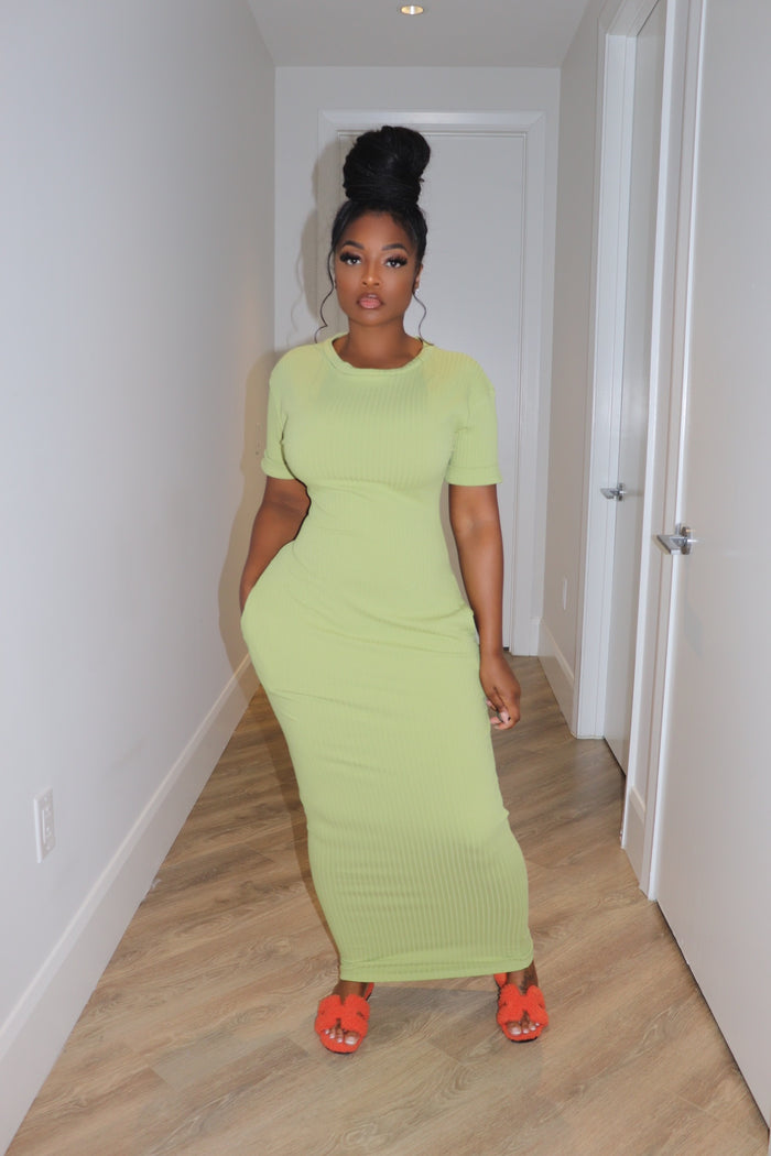 Soft green pocket dress