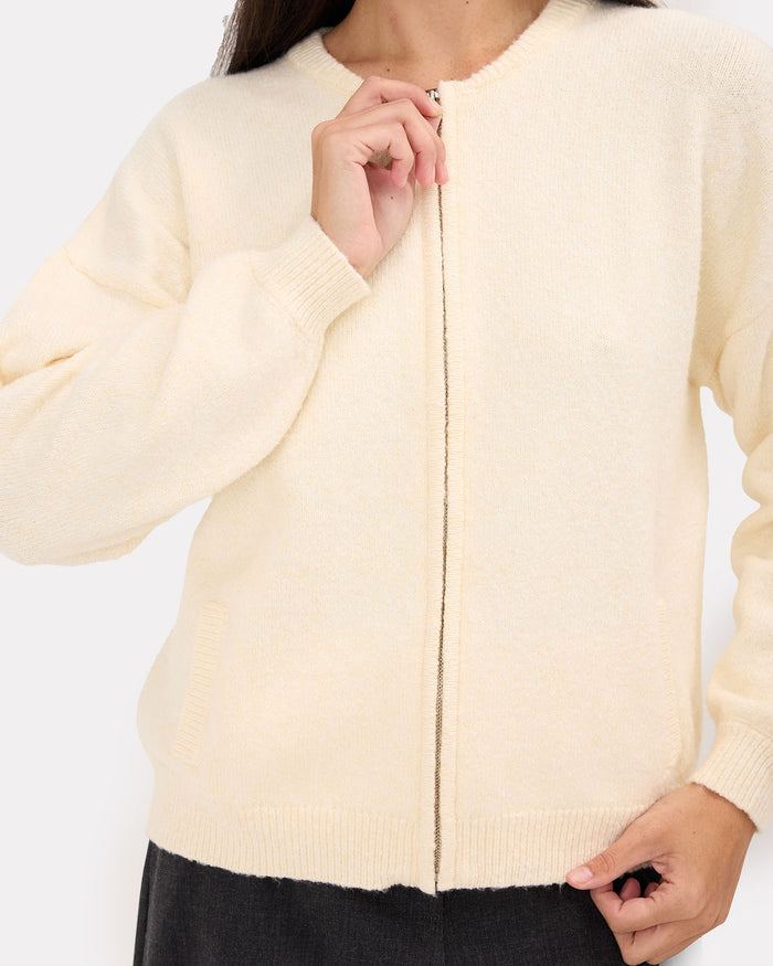 Sophie Knit Bomber in Butter | Extended Size Range | The Lullaby Club