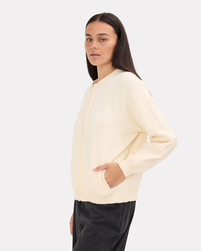 Sophie Knit Bomber in Butter | Functional Pockets | The Lullaby Club
