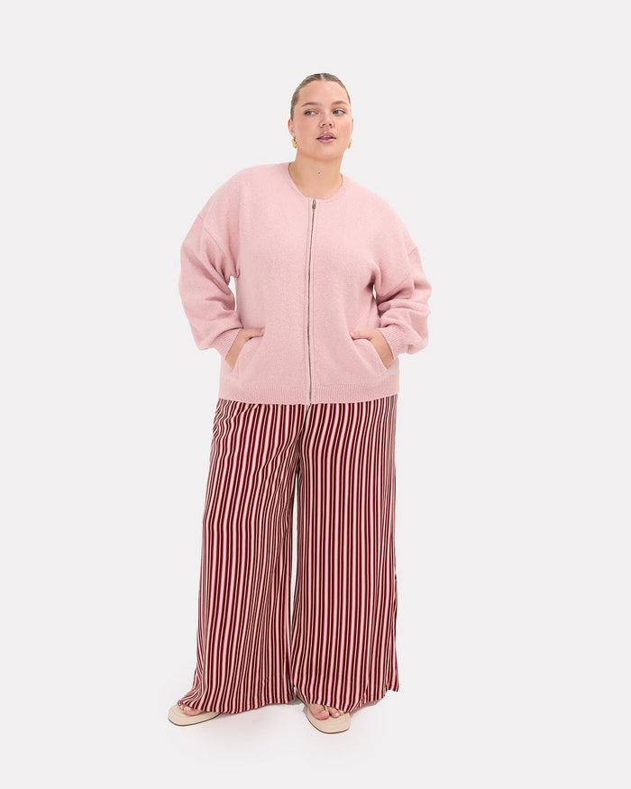 Sophie Knit Bomber in Dusty Rose | Functional Pockets | The Lullaby Club