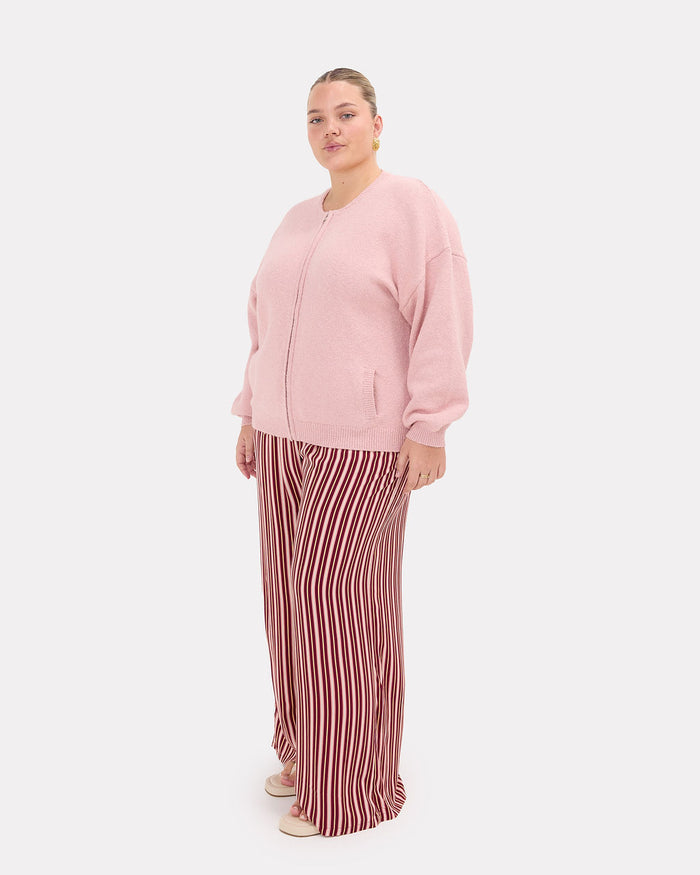 Sophie Knit Bomber in Dusty Rose | Extended Size Range | The Lullaby Club