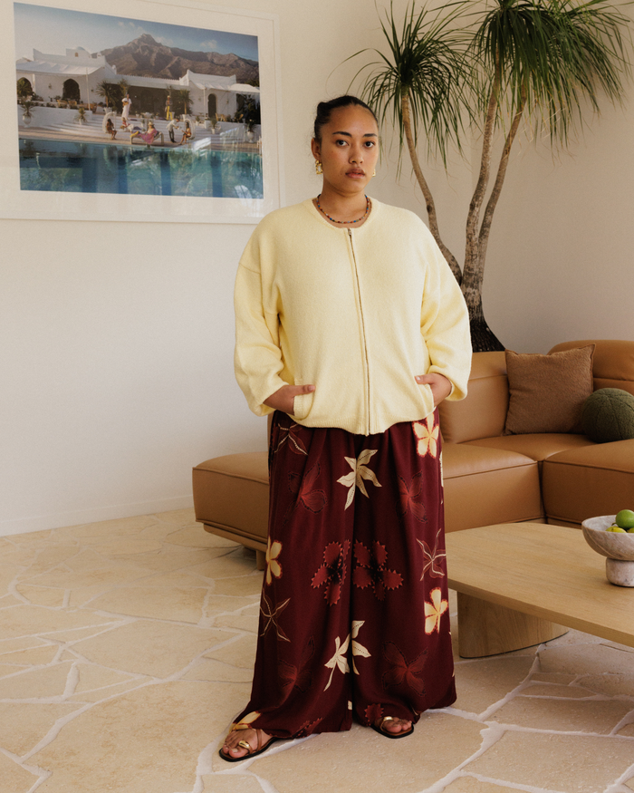 Sophie Knit Bomber | Lemon