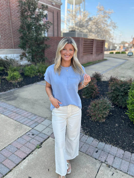 SPRING BLUE BLOUSE