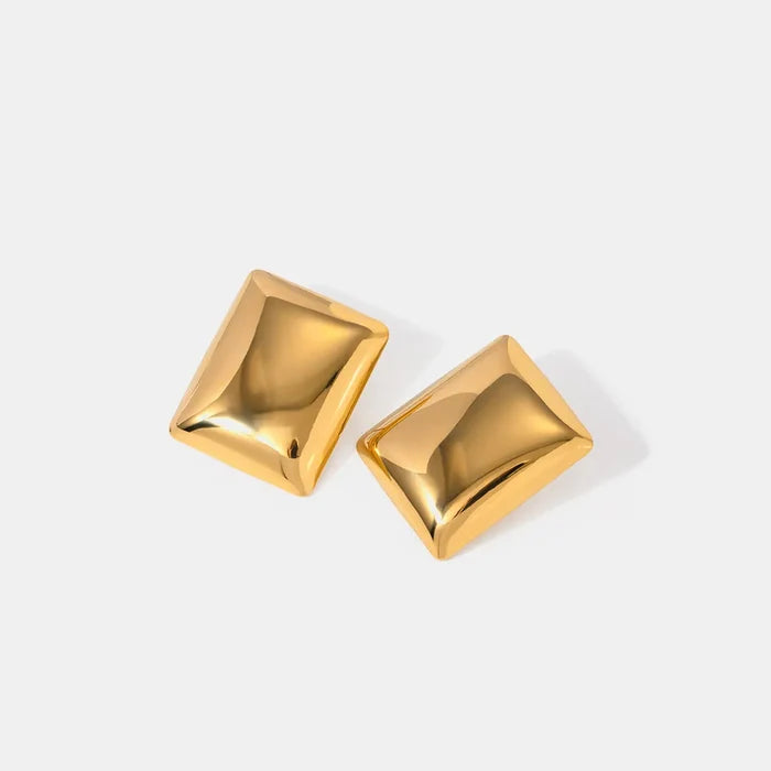 Stainless Steel Rectangular Stud Earrings