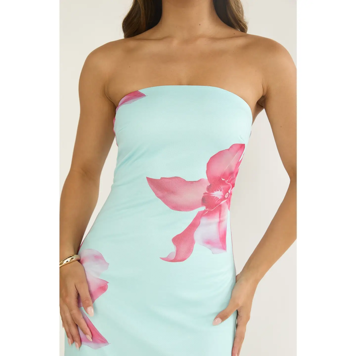 Strapless Floral Maxi Dress - Greige Goods