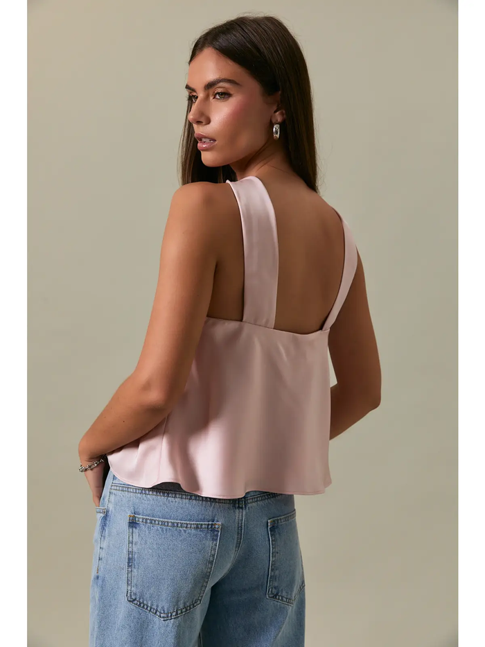 Strapless Scarf Satin Top