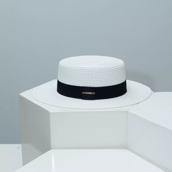 Straw Boater Hat with Band