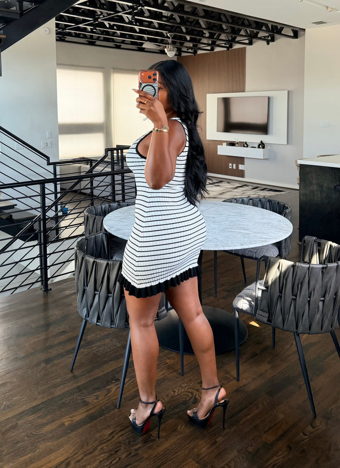 Stripe ruffle mini
