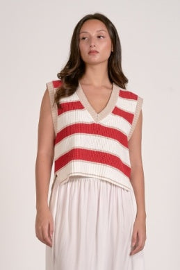 Striped Sweater Vest - Greige Goods