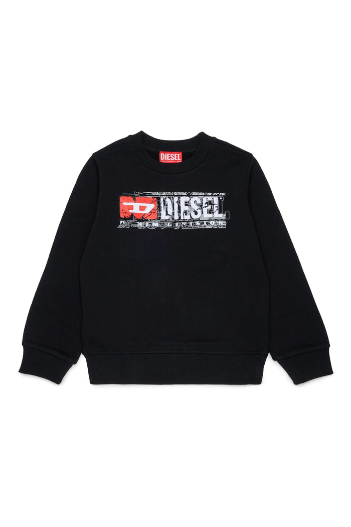 Sweatshirt with distressed-effect logo