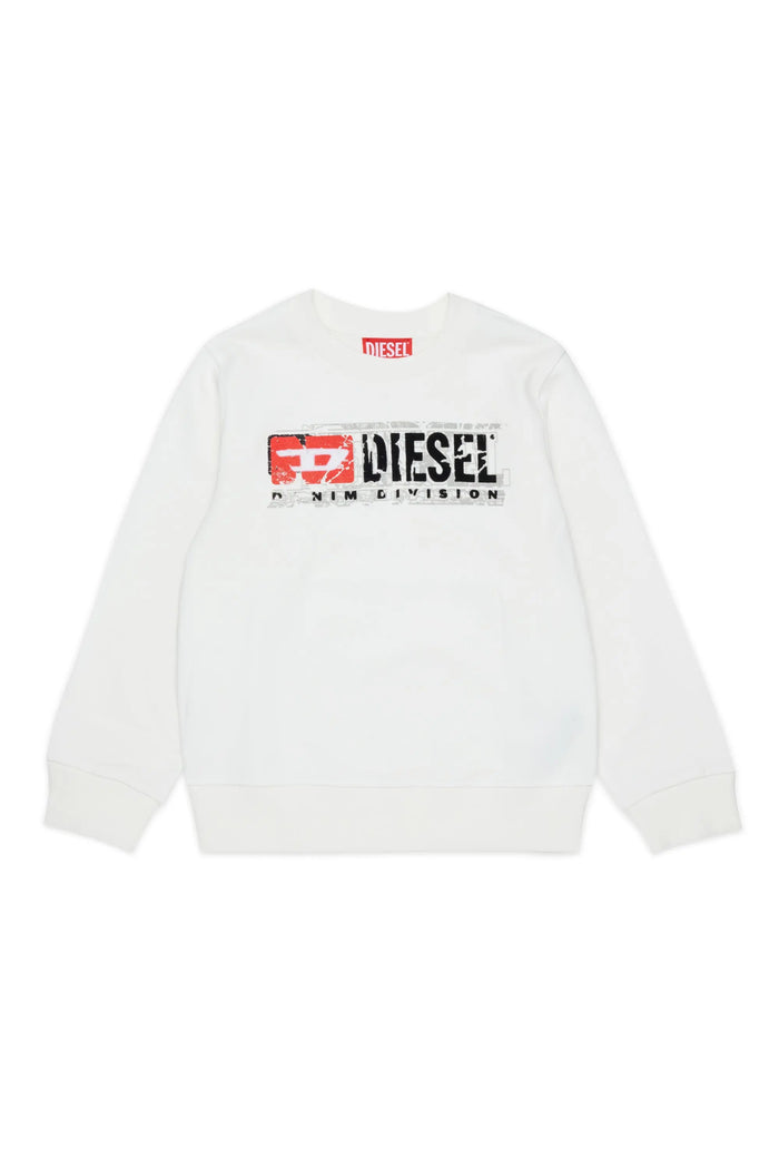 Sweatshirt with distressed-effect logo