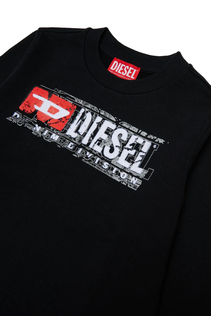 Sweatshirt with distressed-effect logo