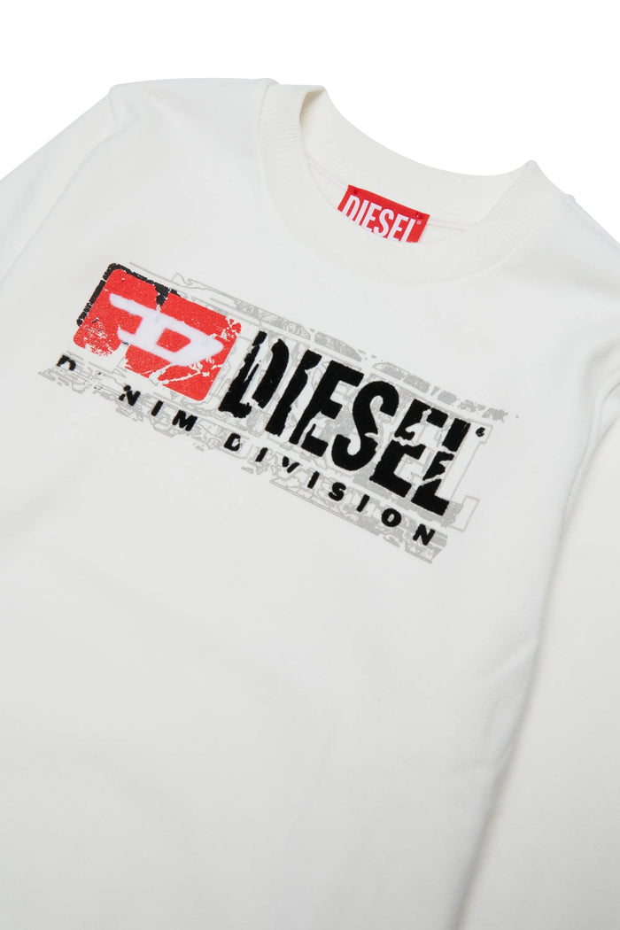 Sweatshirt with distressed-effect logo