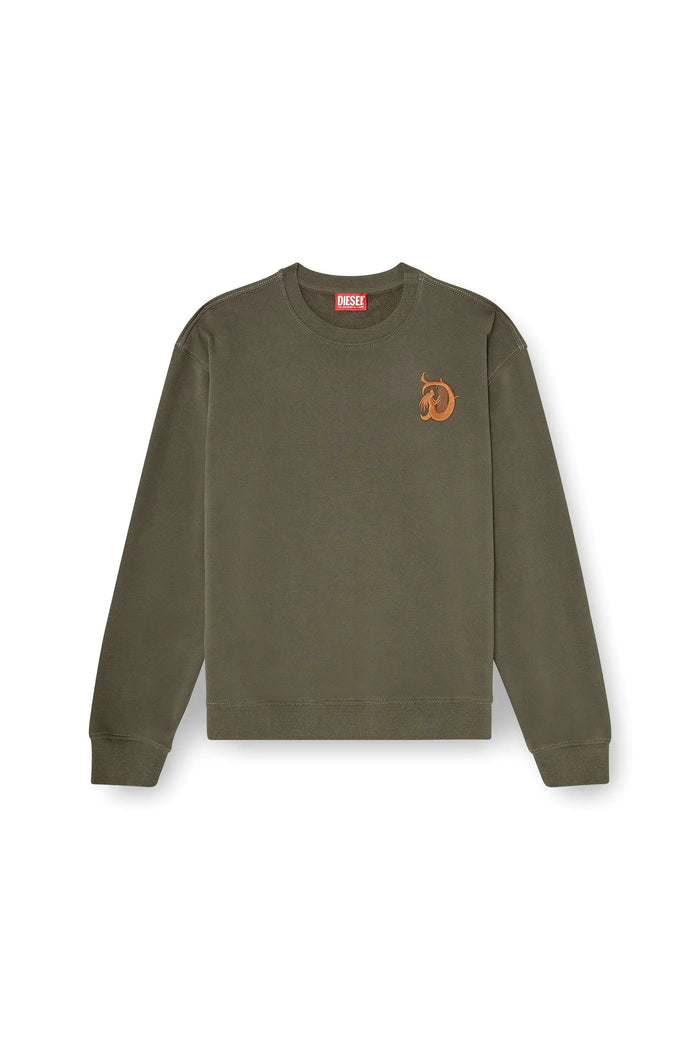 Sweatshirt with embroidery and flock print