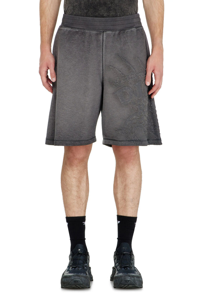 Sweatshorts with dévoré motifs