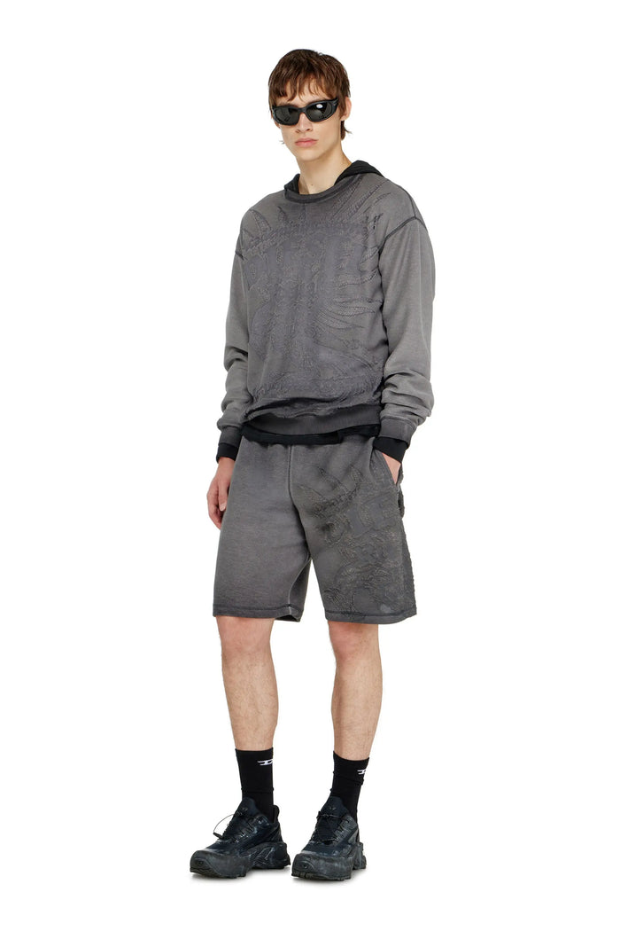 Sweatshorts with dévoré motifs