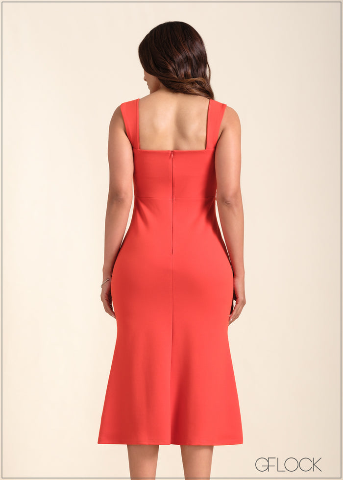Sweetheart Neck Midi Dress - 221123