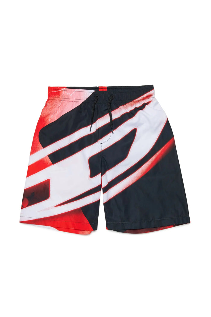 Swim shorts with all-over blurred print