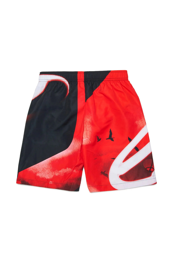 Swim shorts with all-over blurred print